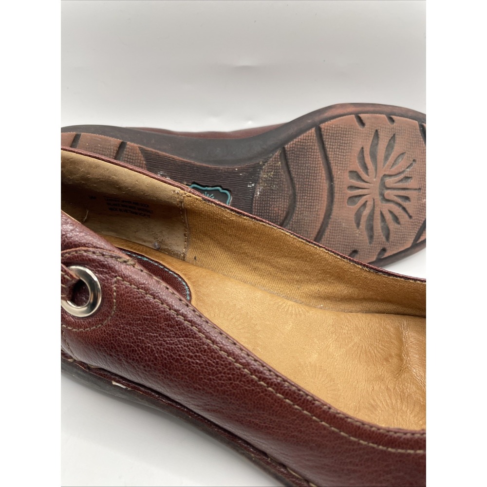 Montana Artisan Crafted Burgundy Leather Wedge Heel Flats Women's Size 9 M - Picture 11 of 12